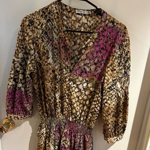 Eliza J leopard print midi dress.